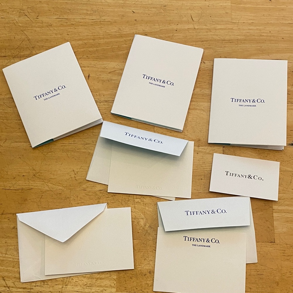 Tiffany & Co. Collection 3 receipt holders 3 gift note cards & care card. New